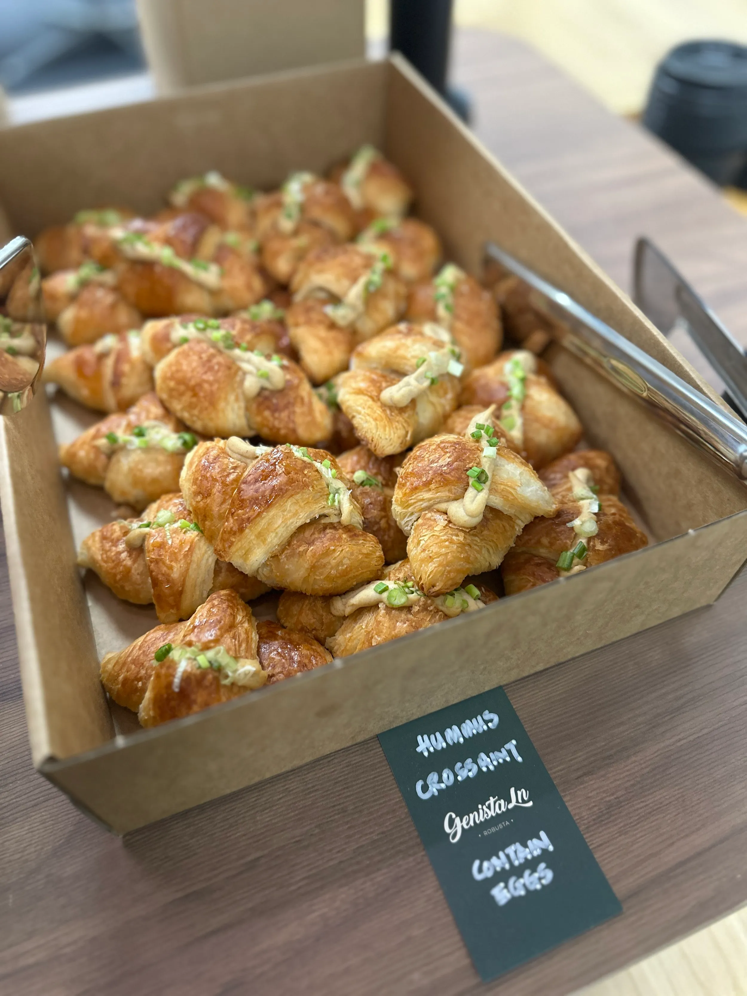 A tray of Genista Ln mini croissants served at the Monetary Authority of Singapore