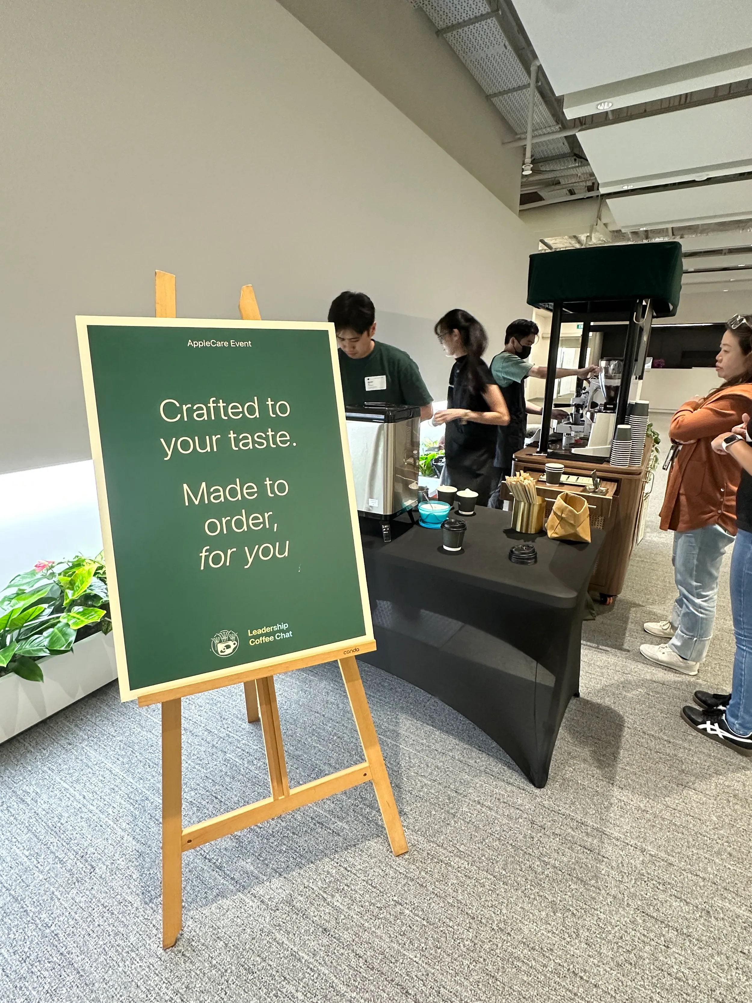 Genista Ln kopi cart at the Apple corporate event, 2025