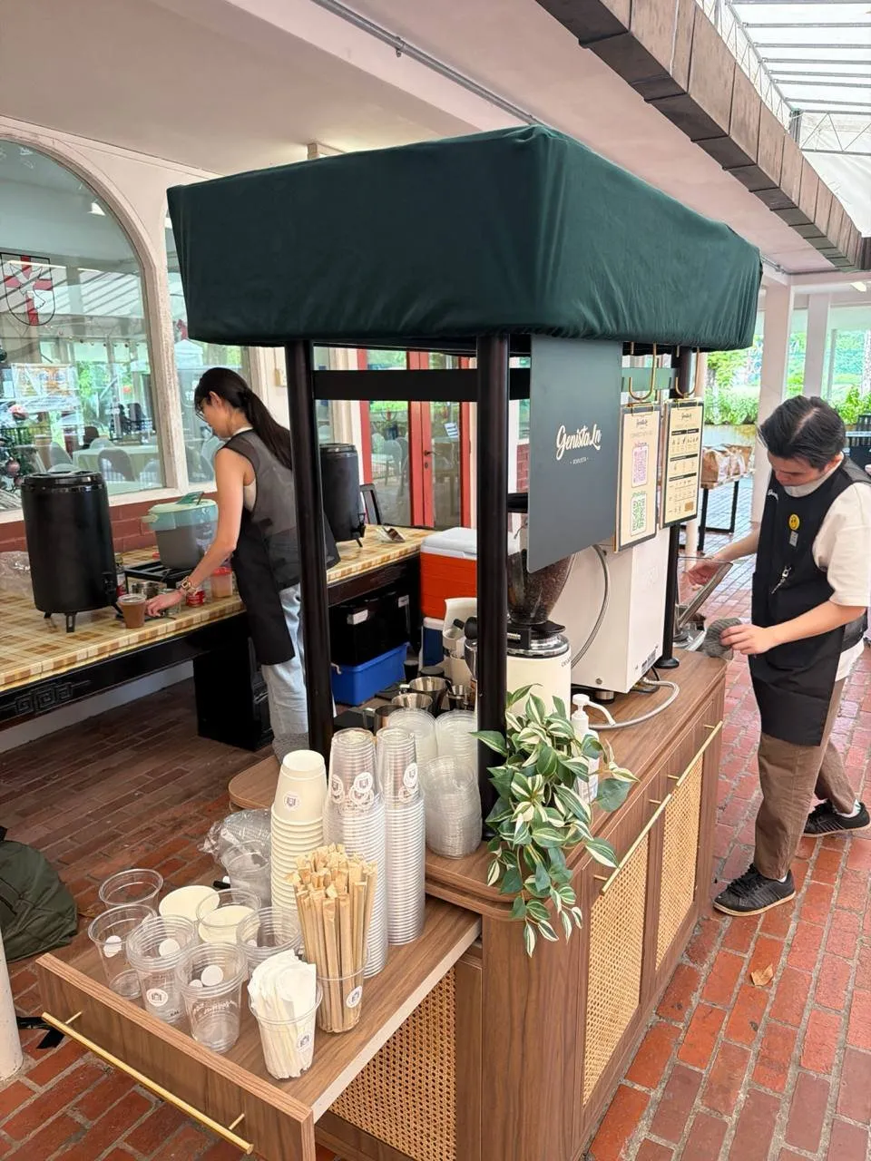 Genista Ln kopi cart at the Caleb & Chloe wedding, 2025